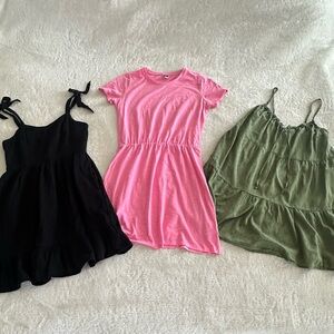 Old Navy Cotton Dress Lot Black, Pink, and Green size medium